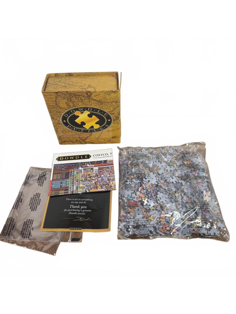 Dowdle Folk Art Costco Treasure Hunt 1000 Piece Puzzle w/ Poster & Gift Box